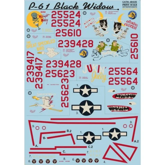 Print Scale 48-035 1/48 P-61 Black Widow (Part 2) Decals