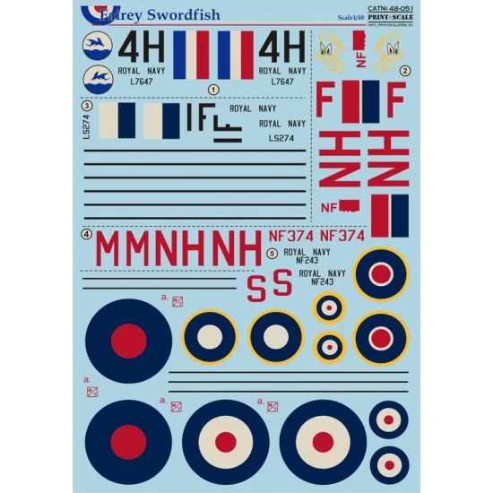 Print Scale 48-051 1/48 Fairey Swordfish Decals