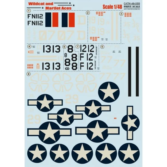 Print Scale 48-055 1/48 Wildcat and Martlet Aces Decals