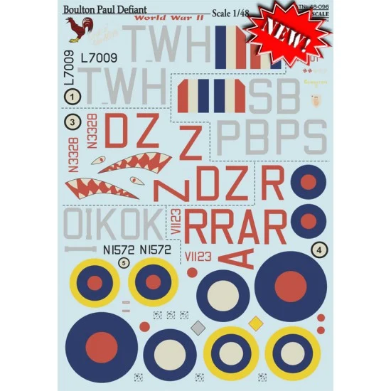 Print Scale 48-096 1/48 Wet Decals - Boulton-Paul Defiant