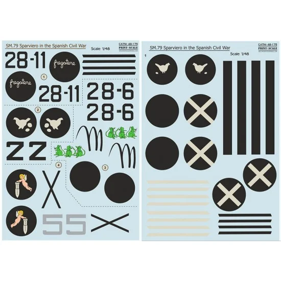 Print Scale 48-175 Decals for 1/48 Spanish Civil War Savoia-Marchetti SM-79 Sparviero