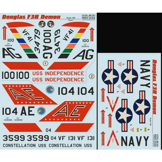 Print Scale 48-181 Decals for 1/48 Douglas F3F Demon Part 1