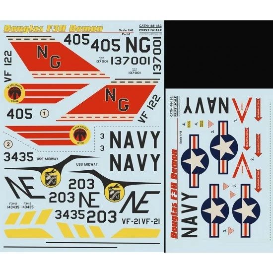 Print Scale 48-182 Decals for 1/48 Douglas F3F Demon Part 2