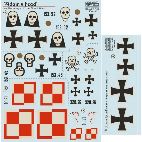 Print Scale 48-251 Decal for 1/48 Adam's Head on the Wings of the Great War Part. 2