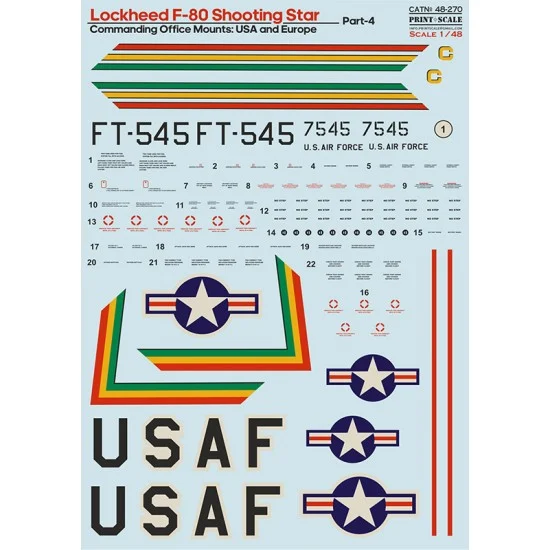 Print Scale 48-270 Decal for 1/48 Lockheed F-80 Shooting Star Part 4