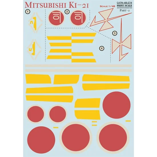 Print Scale 48-274 1/48 Mitsubishi Ki-21 Decal Part.2