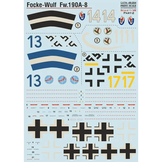 Print Scale 48-284 1/48 Focke-Wulf Fw.190A-8 Decal Part 2