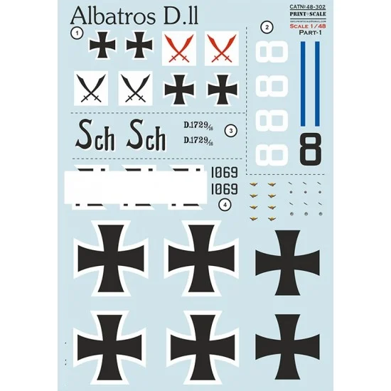 Print Scale 48-302 1/48 Albatros D.II Decal Part 1