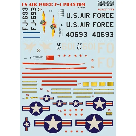 Print Scale 48-316 1/48 US Air Forces F-4 Phantom. Decal Part 2