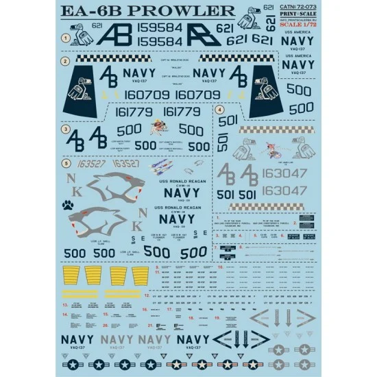 Print Scale 72-073 1/72 Grumman EA-6B Prowler Decals