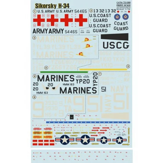 Print Scale 72-088 1/72 Sikorsky H-34 Decals