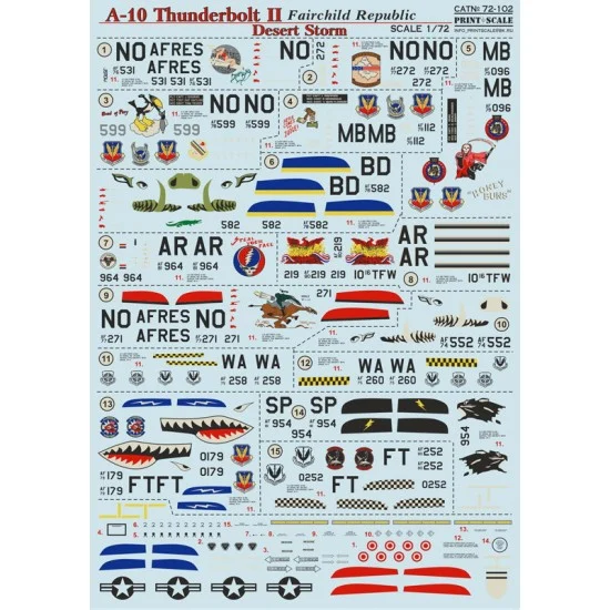 Print Scale 72-102 1/72 A-10 Thunderbolt II Decals