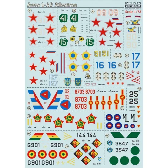 Print Scale 72-176 1/72 Wet Decals - Aero L-39 Albatros