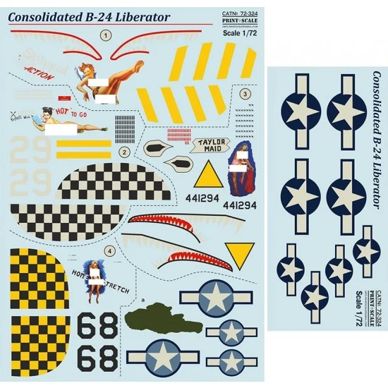 Print Scale 72-324 1/72 Consolidated B-24 Liberator Decals