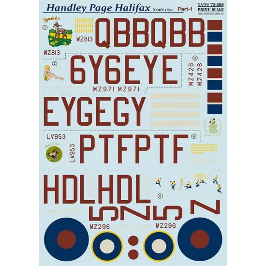 Print Scale 72-398 Decals for 1/72 Handley Page Halifax Part 1