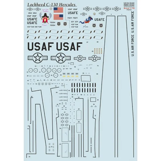 Print Scale 72-424 Decals for 1/72 Lockheed C-130 Hercules. Part 2