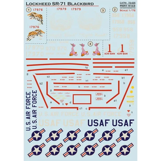 Print Scale 72-435 Decals for 1/72 Lockheed SR-71 Part1