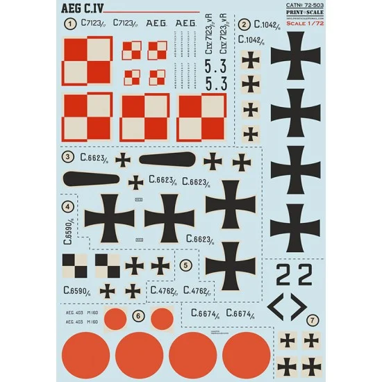 Print Scale 72-503 Decal for 1/72 AEG C.IV Biplane