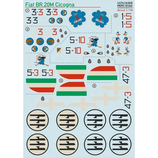 Print Scale 72-506 Decal for 1/72 BR-20M Cicogna