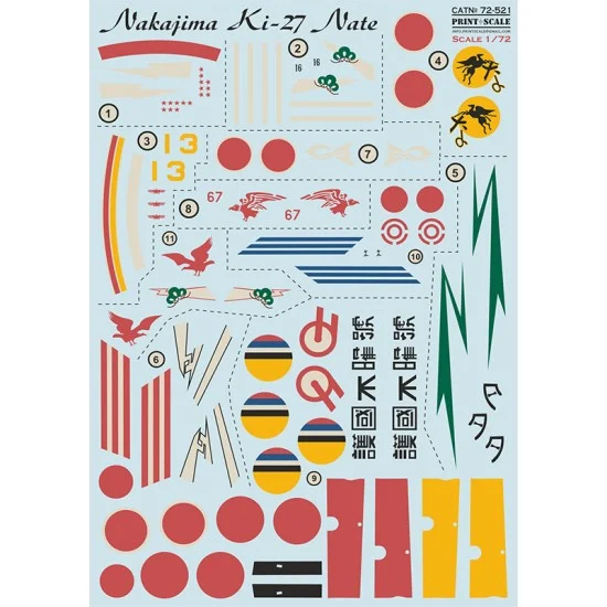 Print Scale 72-521 1/72 Nakajima Ki-27 Nate Decal