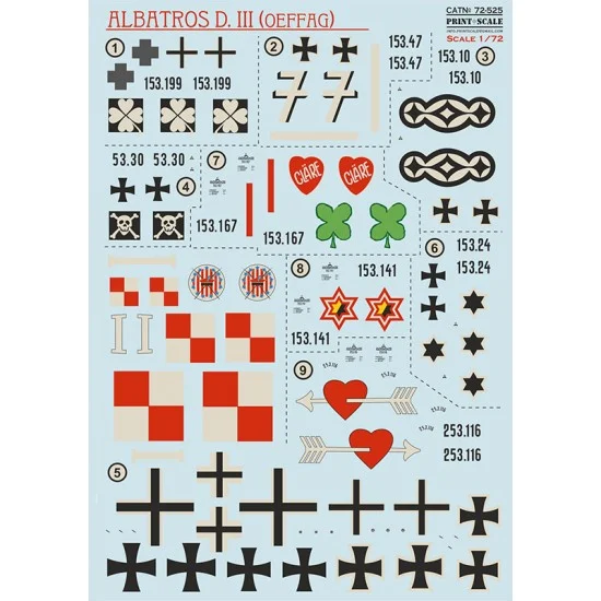 Print Scale 72-525 1/72 Albatros D.III (OEFAG) Decal