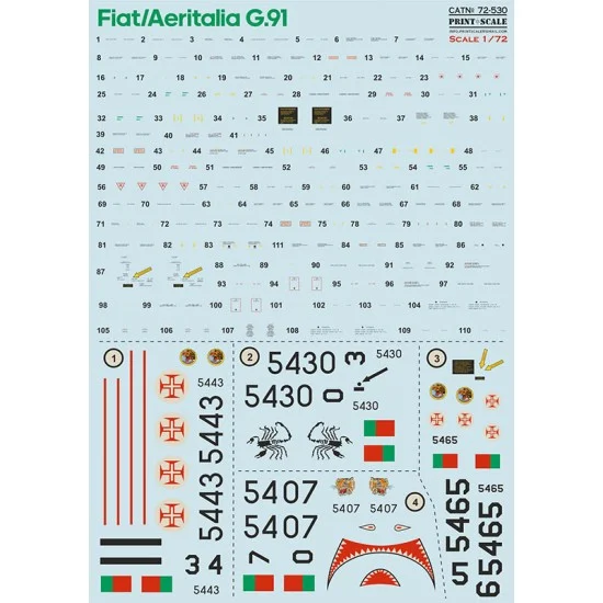 Print Scale 72-530 1/72 Fiat/Aeritalia F.91 Decal