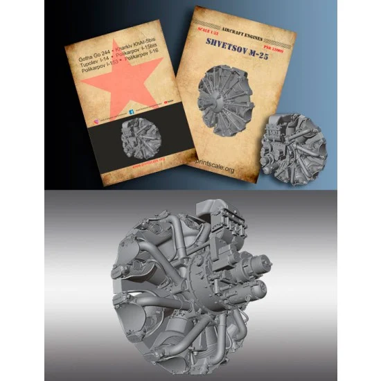 Print Scale PSR32009 1/32 Shvetsov M-25 Aircraft Radial Engine
