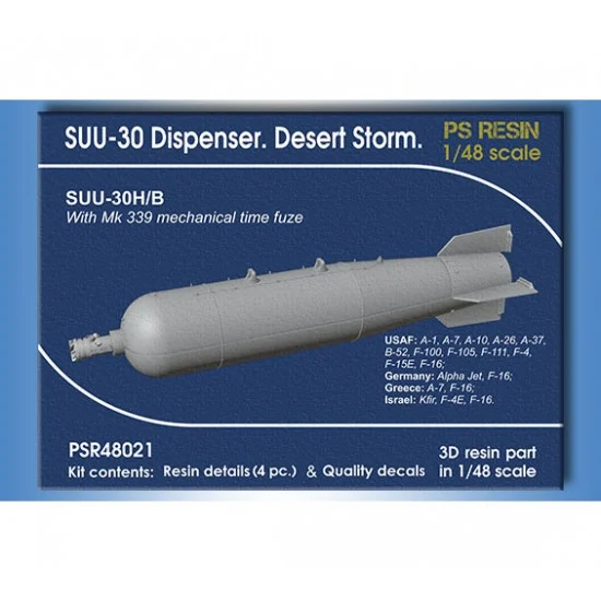 Print Scale PSR48021 1/48 SUU-30 Dispenser, "Desert Storm" 1991 for SUU-30H/B (4pcs)