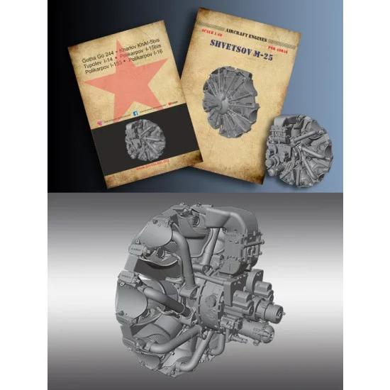 Print Scale PSR48036 1/48 Shvetsov M-25 Aircraft Radial Engine