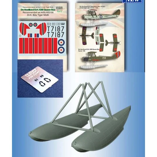 Print Scale PSR72004 1/72 de Haviland DH 82B Queen Bee Detail Set P2 for Airfix kit #04104 D.H.82a Tiger Moth - Model Planes