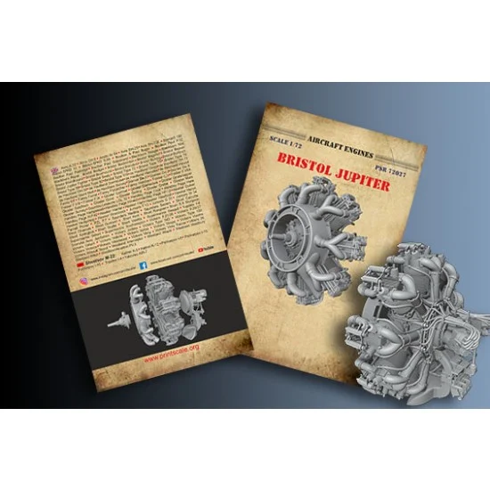 Print Scale PSR72027 1/72 Bristol Jupiter Piston Aircraft Engine - Model Planes