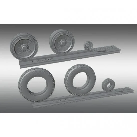Print Scale PSW48017 1/48 Grumman Avenge Rubber Wheels - Model Planes