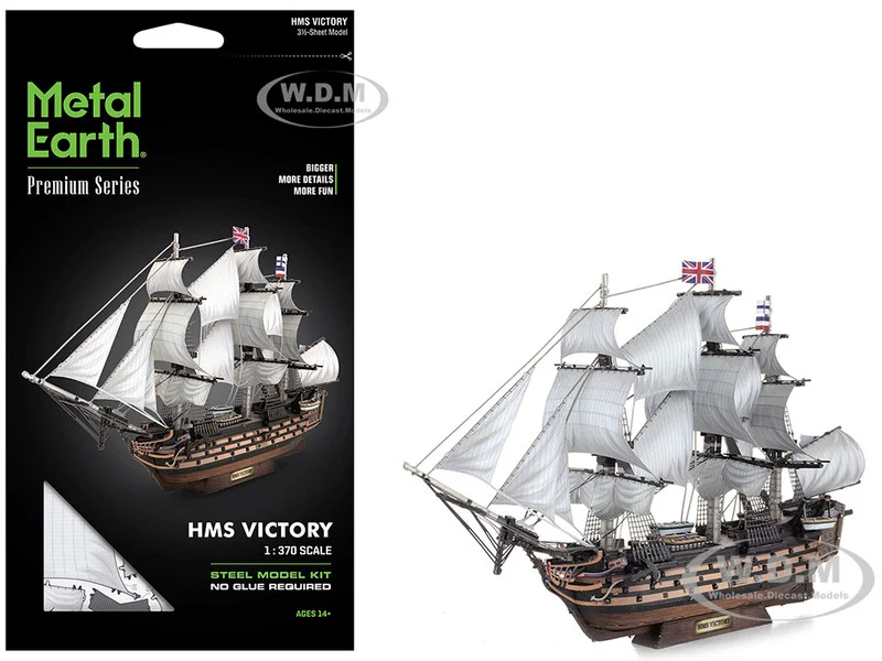 Model Kit HMS Victory British Navy Ship (Challenging Difficulty) Steel Model by Metal Earth - Military Models