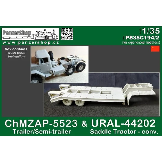 PanzerShop 35C194-2 1/35 URAL-44202 Saddle Tractor Conv Set & ChMZAP-5523 Trailer/Semi-trailer