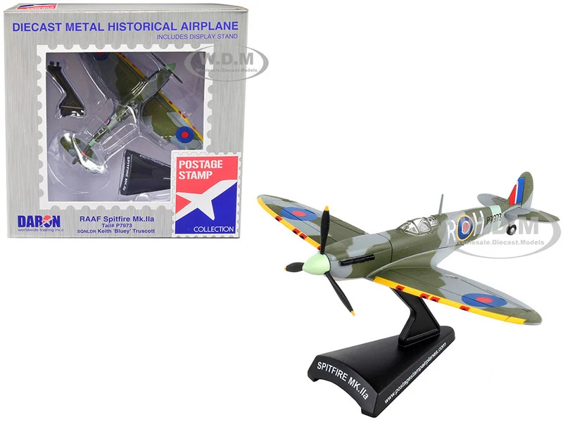 Supermarine Spitfire Mk.IIa Fighter Aircraft #P7973 "Royal Air Force" 1/93 Diecast Model Airplane by Postage Stamp - Military Models