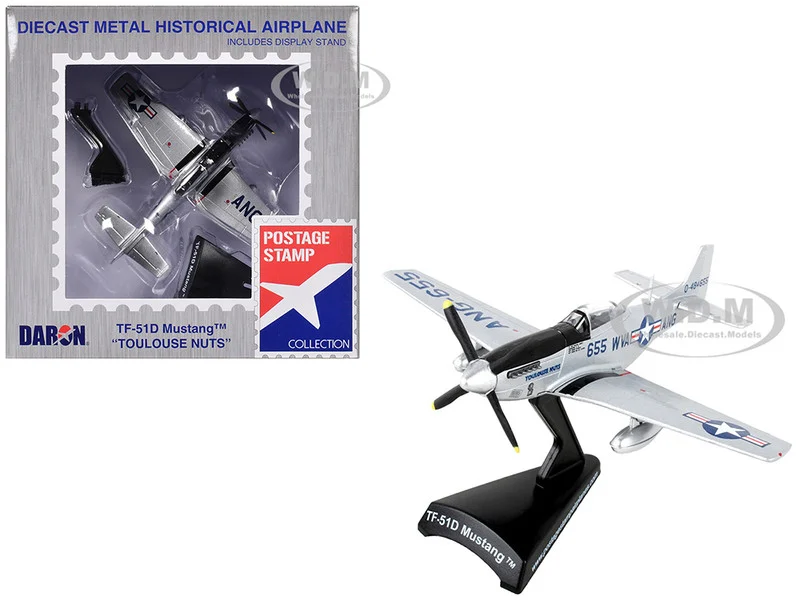 North American TF-51D Mustang Fighter Aircraft #655 "Toulouse Nuts, West Virginia Air National Guard" United States Air Force 1/100 Diecast Model Airplane by Postage Stamp