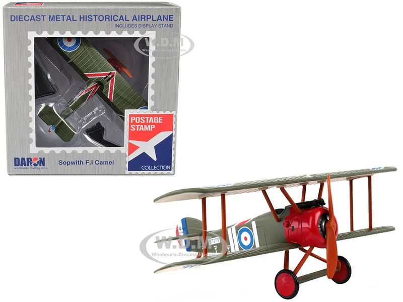 Sopwith FI Camel Fighter Aircraft "Captain Arthur Roy Brown" Royal Air Force 1/63 Diecast Model Airplane by Postage Stamp - Military Models