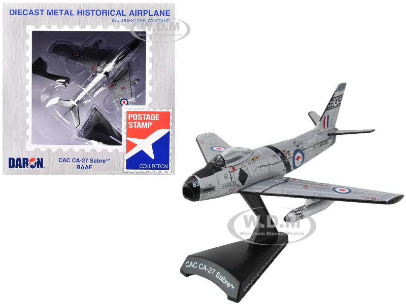 North American CAC CA-27 Sabre Fighter Aircraft "Royal Australian Air Force" 1/110 Diecast Model Airplane by Postage Stamp