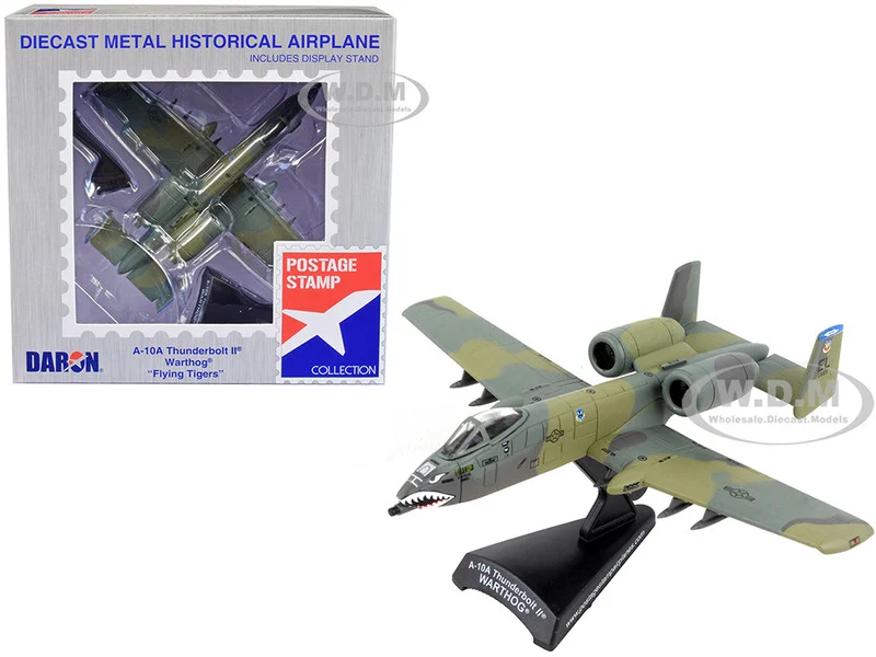 Fairchild Republic A-10A Thunderbolt II (Warthog) Aircraft "Flying Tigers - First American Volunteer Group of the Republic of China Air Force" 1/140 Diecast Model Airplane by Postage Stamp