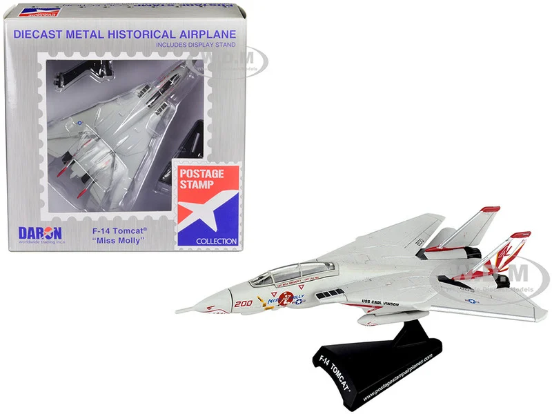 Grumman F-14 Tomcat Fighter Aircraft VF-111 Sundowners "Miss Molly" United States Navy 1/160 Diecast Model Airplane by Postage Stamp