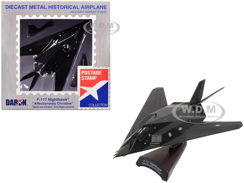 Lockheed F-117 Nighthawk Stealth Aircraft "Affectionately Christine - Stars and Stripes" United States Air Force 1/150 Diecast Model Airplane by Postage Stamp