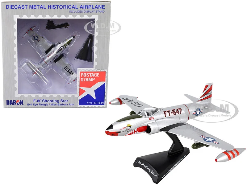 Lockheed F-80 Shooting Star Fighter Aircraft "Evil Eye Fleagle - Miss Barbara Ann" United States Air Force 1/96 Diecast Model Airplane by Postage Stamp