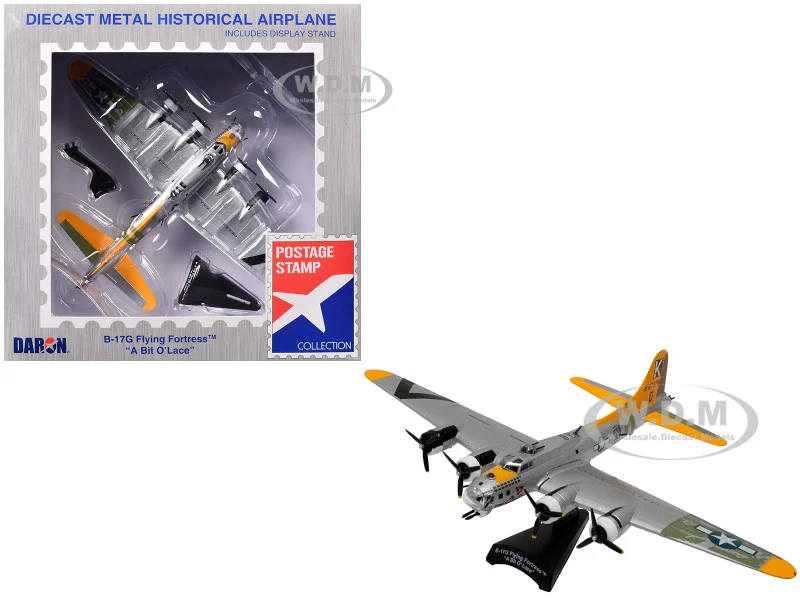 Boeing B-17G Flying Fortress Bomber Aircraft "A Bit o’ Lace" United States Air Corps 1/155 Diecast Model Airplane by Postage Stamp