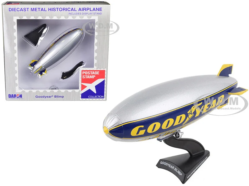 Goodyear Blimp Silver Metallic with Blue and Yellow Graphics "#1 in Tires" 1/350 Diecast Model Airplane by Postage Stamp - Other