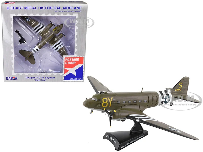 Douglas C-47 Skytrain Transport Aircraft "Stoy Hora, 440th Troop Carrier Group, D-Day" (1945) United States Army Air Forces 1/144 Diecast Model Airplane by Postage Stamp