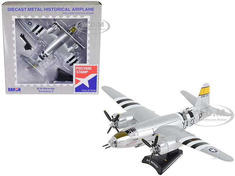 Martin B-26 Marauder Bomber Aircraft "Perkatory II, 386th Bomb Group, 555th Bomb Squadron" United States Army Air Forces 1/107 Diecast Model Airplane by Postage Stamp