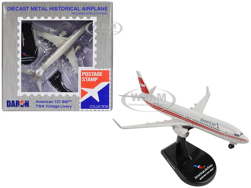 Boeing 737-800 Commercial Aircraft "American Airlines - TWA Heritage" (N915NN) 1/300 Diecast Model Airplane by Postage Stamp