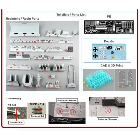 Perfect Scale Modellbau 35198 1/35 Leopard 1 AEV 1 Conversion Set for Takom Bergepanzer 2 kit #2122 - Military Vehicles & Tanks