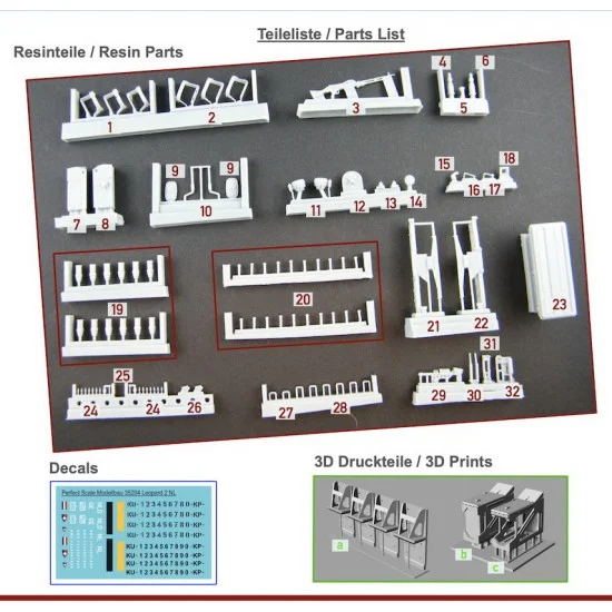 Perfect Scale Modellbau 35206 1/35 Leopard 2 A4 NL Conversion set for Revell/HobbyBoss/Meng/Italeri - Military Vehicles & Tanks