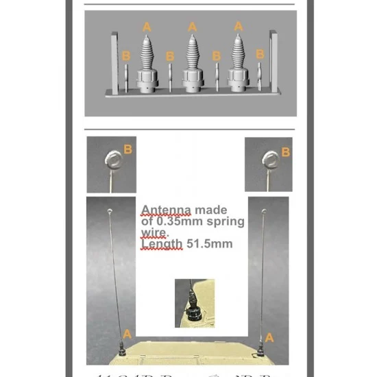 Perfect Scale Modellbau A1023 1/35 Ukrainian Leopard 2 Antenna Base - Military Vehicles & Tanks